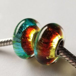 2pcs Sterling SIngle Core Euro Charm Bead Pair